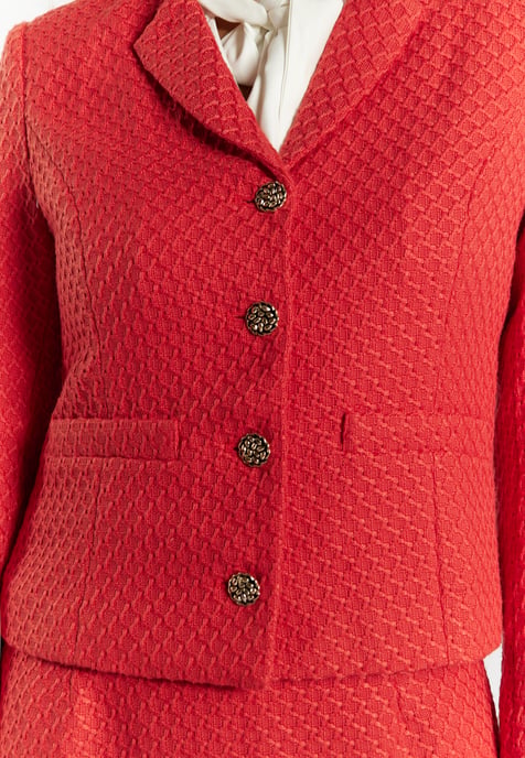 Faina Bouclé jasje Dames rood - Image 5