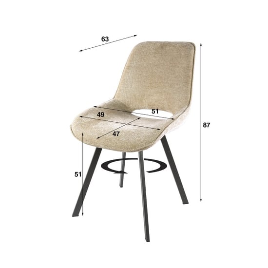 Hoyz stoel swivel draaibaar verpakt per 4 jaroq zand - Image 3