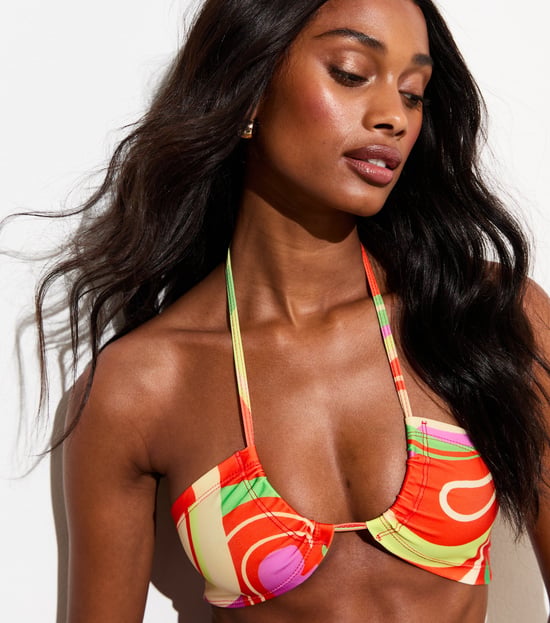 Multi Pastel Halterneck Swirl Bikini Top - Image 2