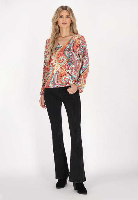 usha Blouse Dames Oranje Veelkleurig - Image 2