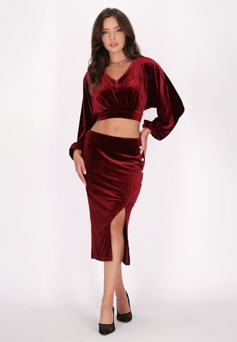 Faina Blouse Dames wijnrood - Image 2