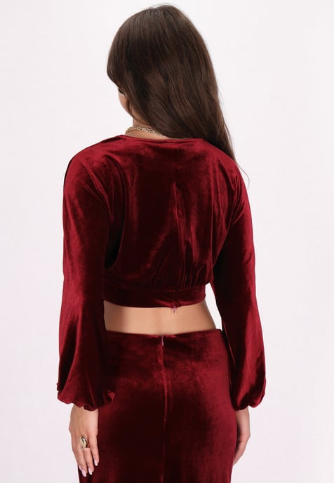 Faina Blouse Dames wijnrood - Image 4