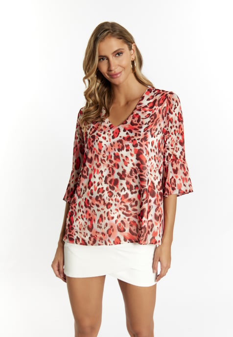 Faina Blouse shirt Dames Rood Veelkleurig - Image 3