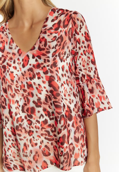 Faina Blouse shirt Dames Rood Veelkleurig - Image 5