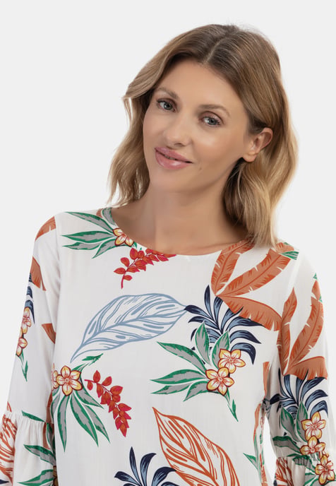 usha Blouse shirt qisha Dames Wol Wit Veelkleurig - Image 5