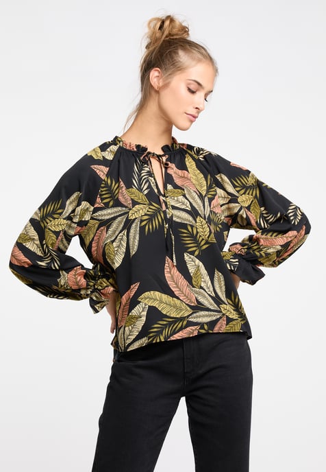 IZIA Blouse shirt Dames Zwart Veelkleurig - Image 3
