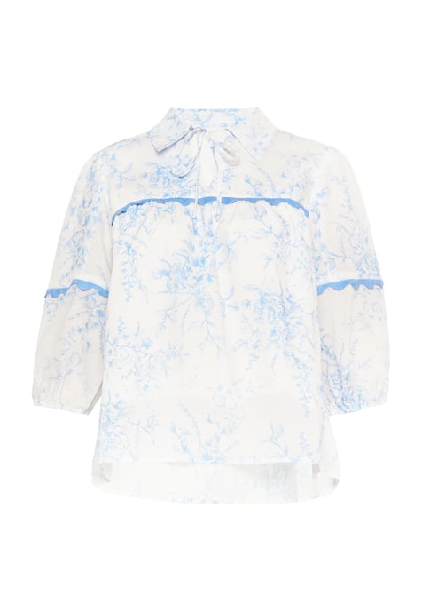 usha Blouse vrouwen wit blauw - Image 1