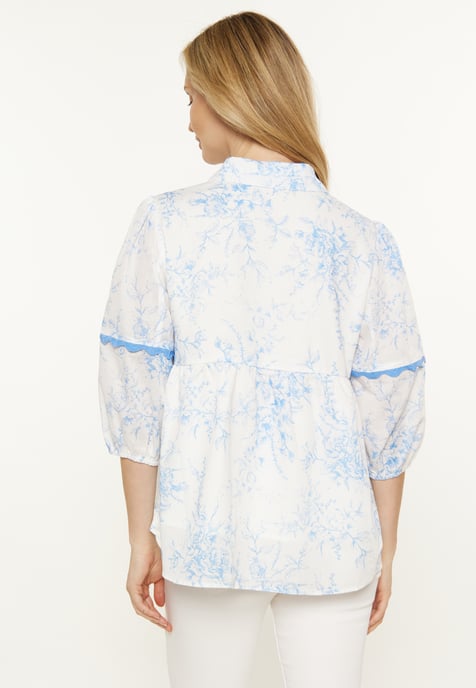 usha Blouse vrouwen wit blauw - Image 4
