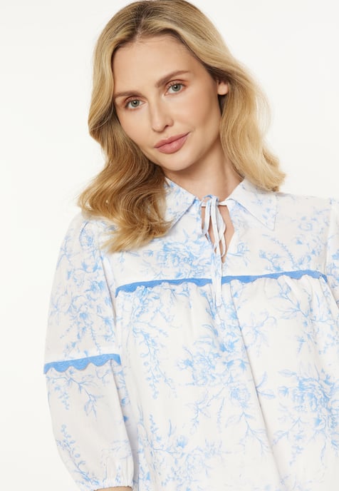 usha Blouse vrouwen wit blauw - Image 5