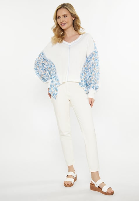 usha Blouse vrouwen wit blauw - Image 2