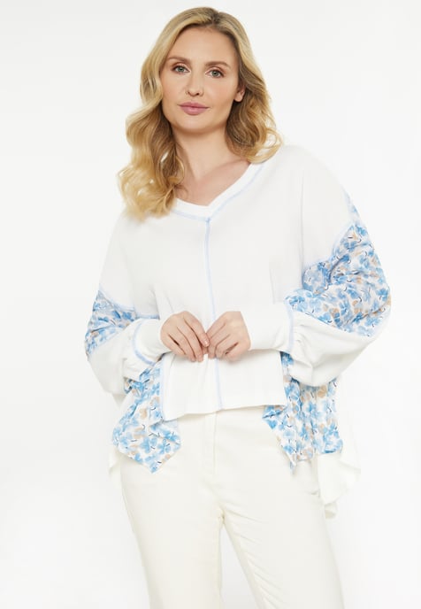 usha Blouse vrouwen wit blauw - Image 3