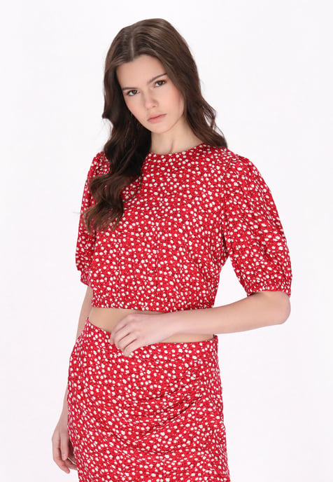 Mymo Blouse vrouwen rood wit - Image 3