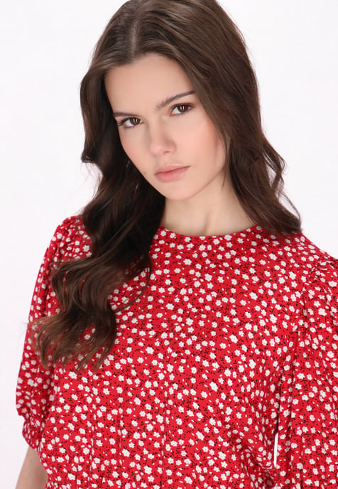 Mymo Blouse vrouwen rood wit - Image 5