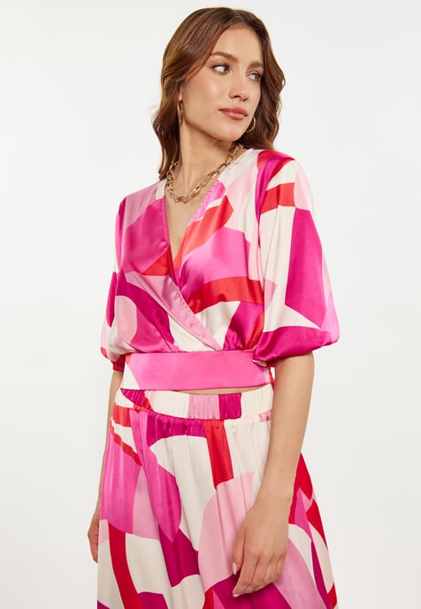 Faina Blouse Dames Roze Veelkleurig - Image 3