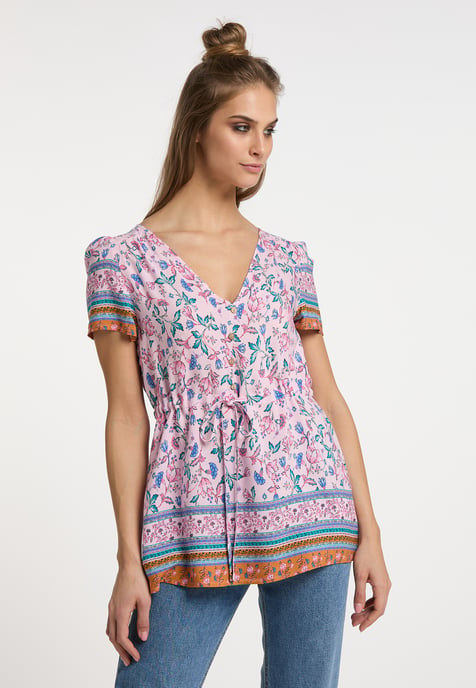 usha blouse met korte mouwen Dames Roze Veelkleurig - Image 3