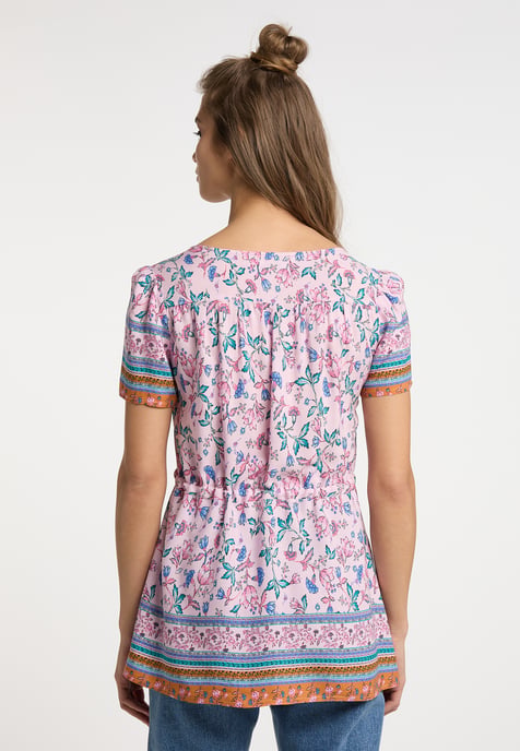 usha blouse met korte mouwen Dames Roze Veelkleurig - Image 4