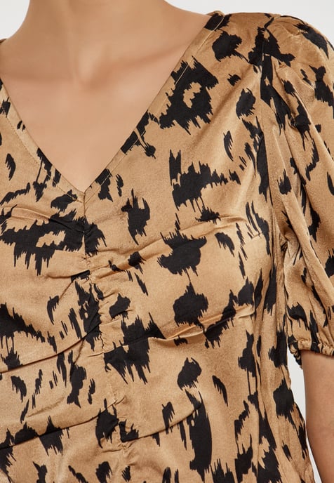 Faina Blouse Dames Camel Veelkleurig - Image 3