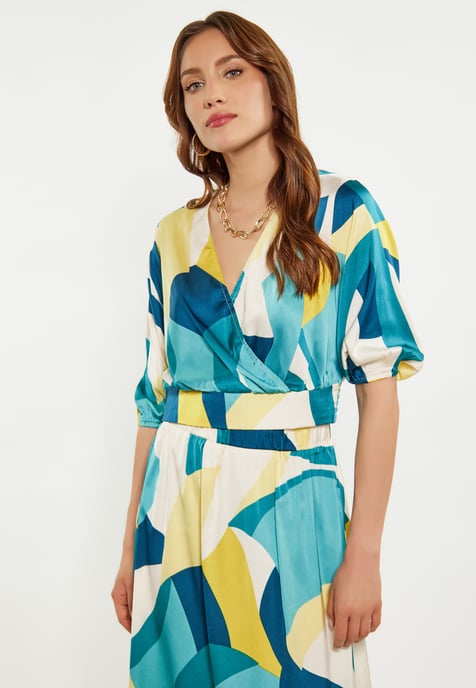 Faina Blouse Dames Blauw Veelkleurig - Image 3