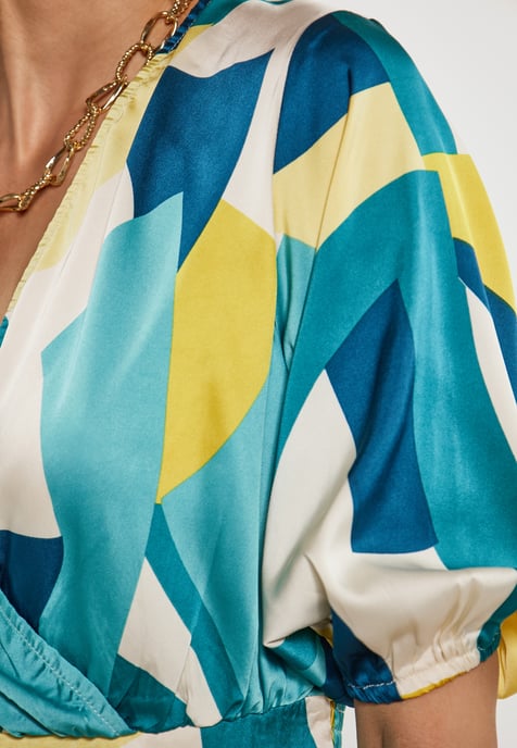 Faina Blouse Dames Blauw Veelkleurig - Image 5