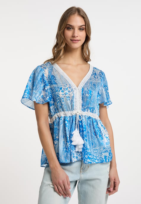 IZIA Blouse Dames blauw wit - Image 3