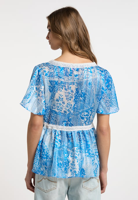 IZIA Blouse Dames blauw wit - Image 4
