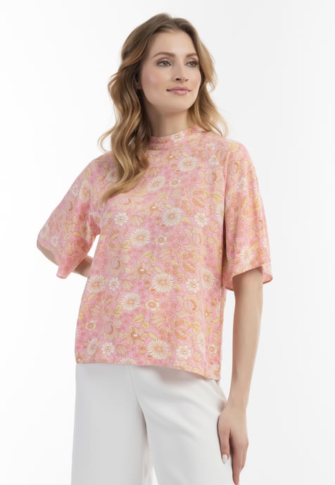 usha blouse met korte mouwen Dames Roze Veelkleurig - Image 3