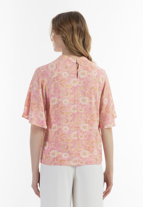 usha blouse met korte mouwen Dames Roze Veelkleurig - Image 4