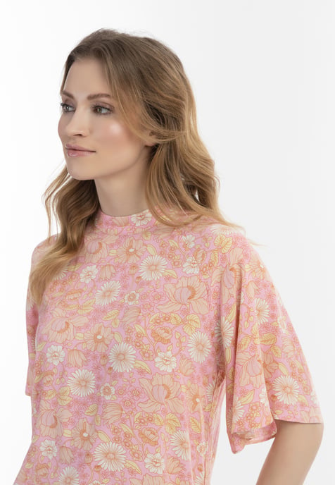 usha blouse met korte mouwen Dames Roze Veelkleurig - Image 5