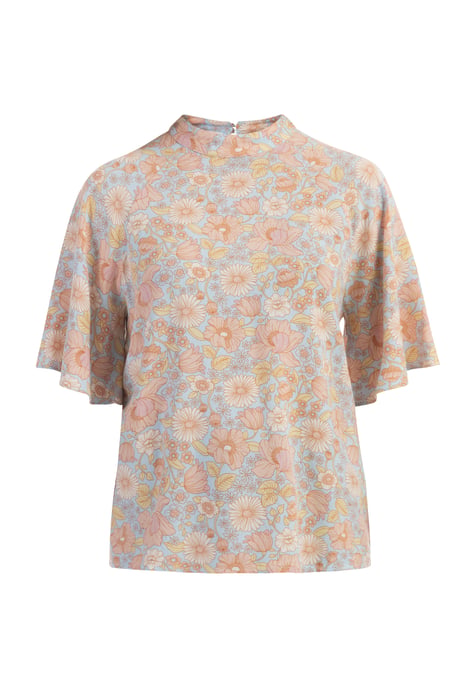 usha blouse met korte mouwen Dames Blauw Veelkleurig - Image 1