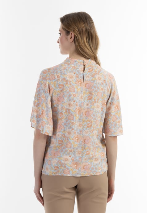 usha blouse met korte mouwen Dames Blauw Veelkleurig - Image 4