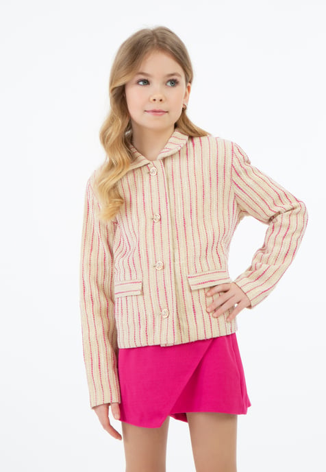 Faina blazerjasje Meisje Roze gebroken witte streep - Image 3