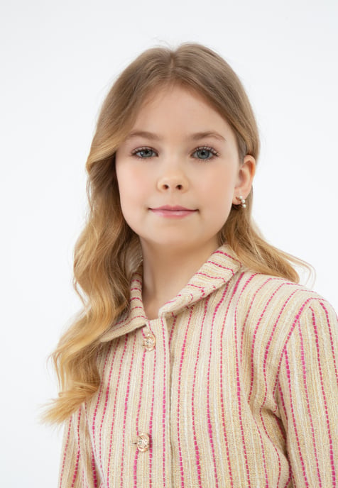 Faina blazerjasje Meisje Roze gebroken witte streep - Image 5