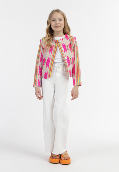IZIA Jas Meisje Roze Inca-patroon - Image 2
