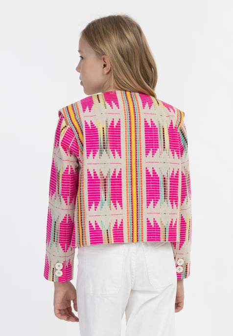 IZIA Jas Meisje Roze Inca-patroon - Image 4