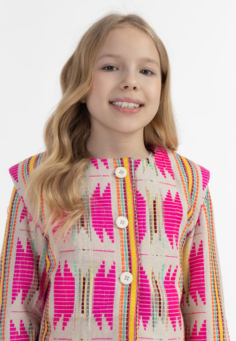 IZIA Jas Meisje Roze Inca-patroon - Image 5