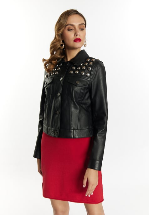Faina Lederen jas Dames zwart - Image 3