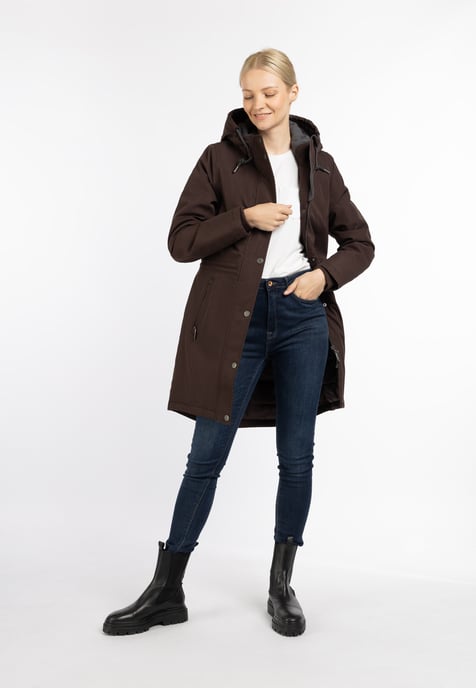 usha winter parka women dark brown - Image 2
