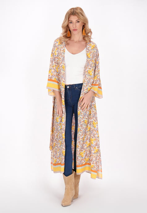 usha Kimono vrouwen geel veelkleurig - Image 2