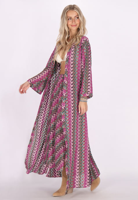 IZIA Kimono Dames Roze Veelkleurig - Image 3