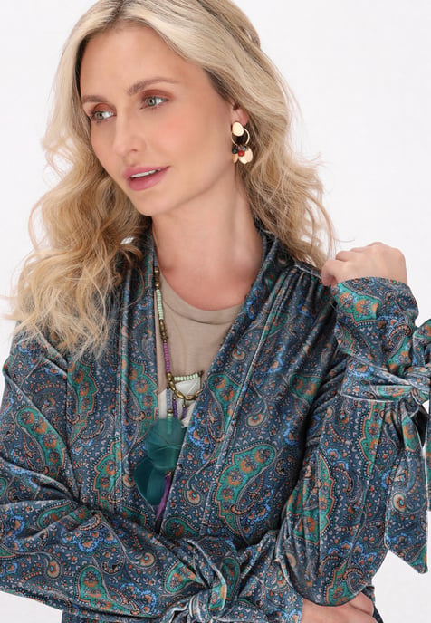 usha Kimono vrouwen blauw veelkleurig - Image 5