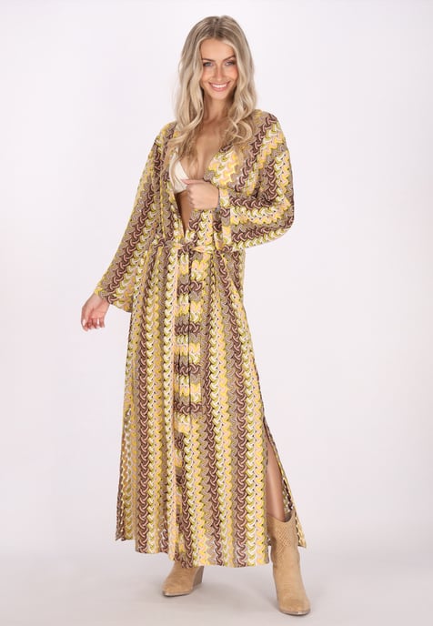 IZIA Kimono Dames Geel veelkleurig - Image 3