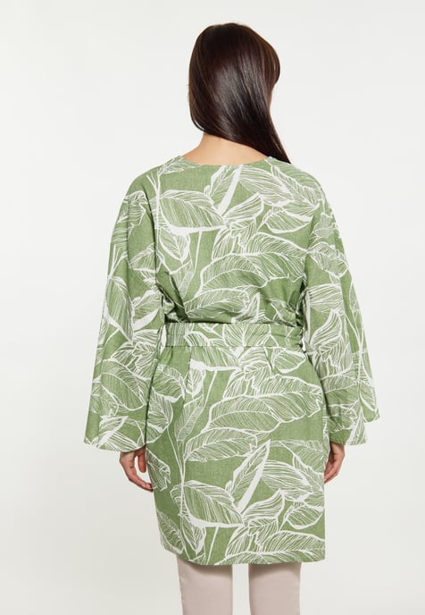usha Kimono Dames Groen gebroken wit - Image 4
