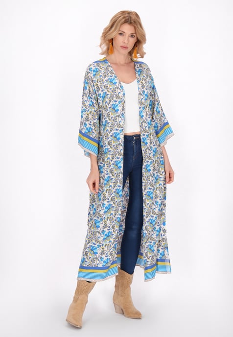 usha Kimono vrouwen blauw veelkleurig - Image 2
