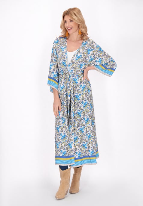 usha Kimono vrouwen blauw veelkleurig - Image 3