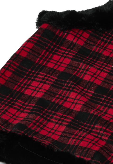 usha Poncho vrouwen rood zwart - Image 3