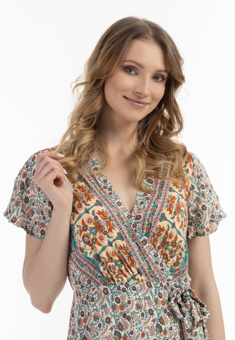 usha Zomerjurk Dames Wol Wit Veelkleurig - Image 5