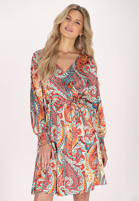 usha jurk Dames Oranje Veelkleurig - Image 3