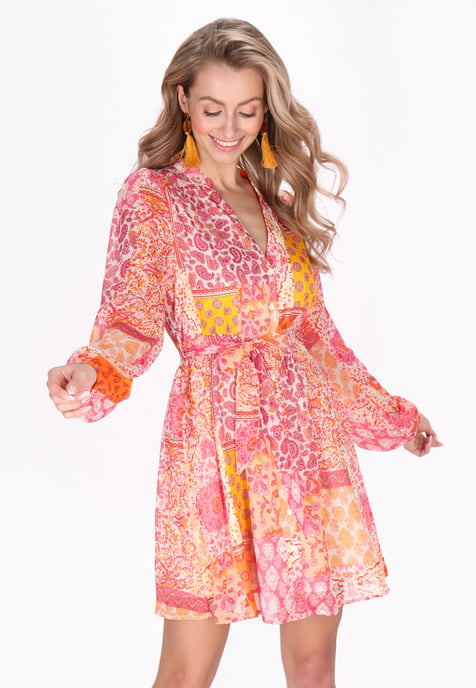 IZIA jurk vrouwen oranje veelkleurig - Image 3
