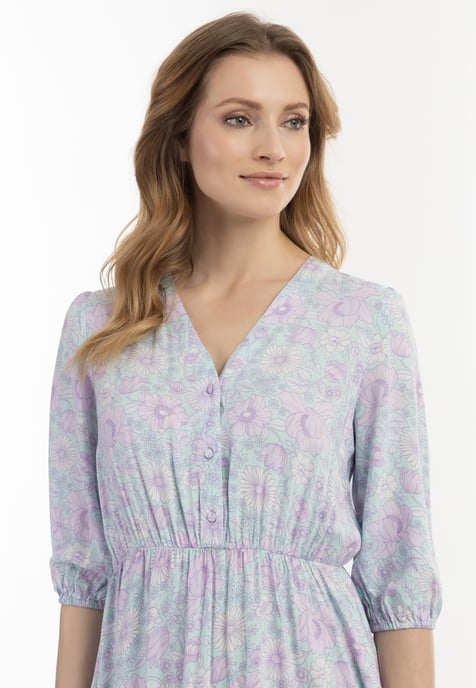 usha midi-jurk Dames Turkoois Veelkleurig - Image 3