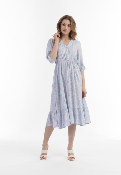 usha midi-jurk Dames Turkoois Veelkleurig - Image 5